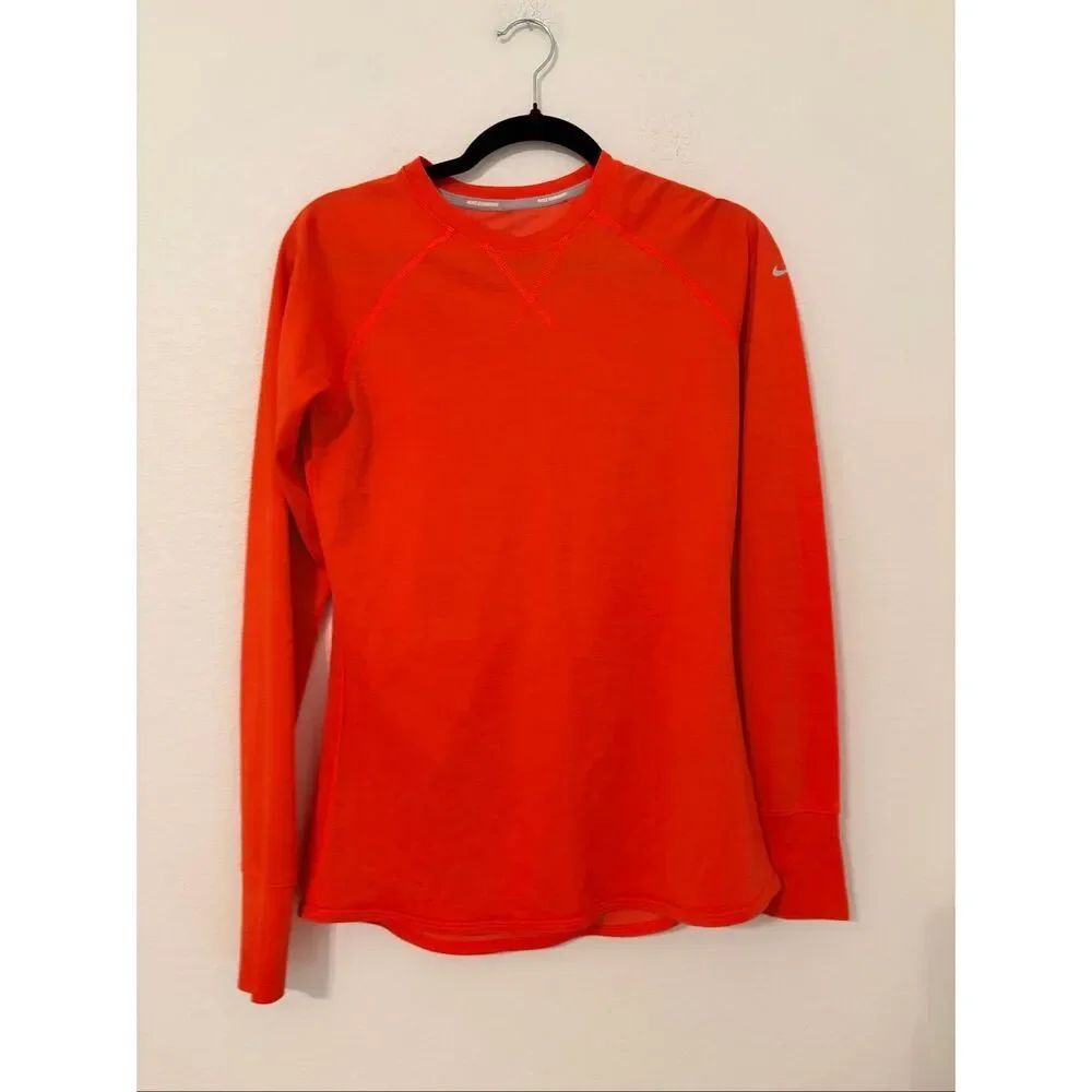Nike Dri-FIT Running Long Sleeve Orange/Red Athletic Performance Top Women’s M